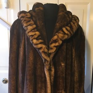 Faux Fur Full Length Coat 1X